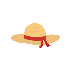 straw hat icon in flat style isolated vector illustration on white transparent background