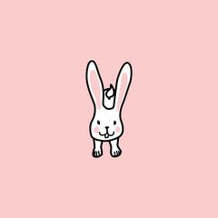 funny bunny jump. hand drawn element