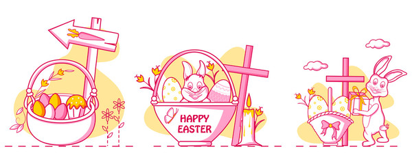 Happy Easter holiday celebration background in vector