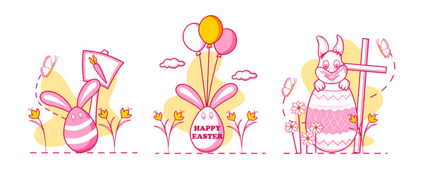 Happy Easter holiday celebration background in vector
