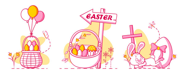 Happy Easter holiday celebration background in vector
