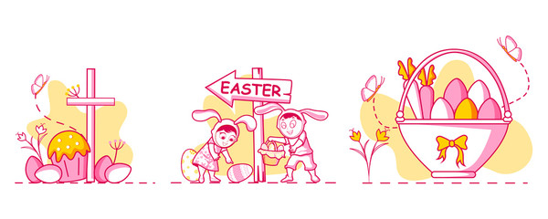 Happy Easter holiday celebration background in vector