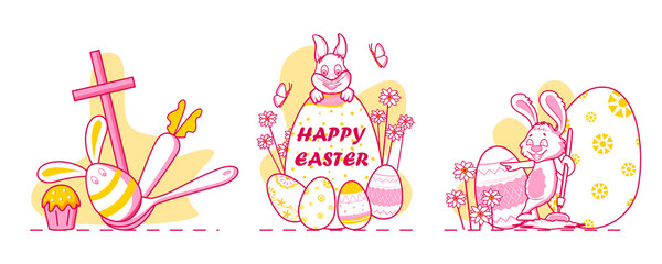 Happy Easter holiday celebration background in vector