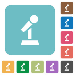 Microphone with stand rounded square flat icons