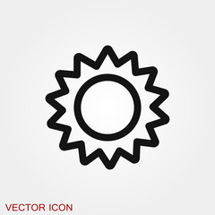 Sun Icon vector sign symbol for design