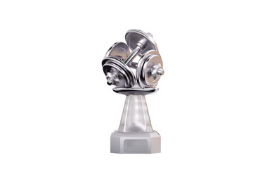 Front view of Dumbbell Silver Trophy