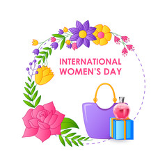 Greeting background for celebrating International Happy Women's Day in vector