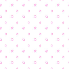 Vector seamless pattern with cat or dog,kitten or puppy footprints. Can be used for wallpaper,fabric, web page background, surface textures.