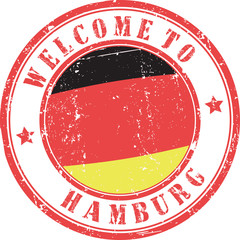 rubber stamp "welcome to Hamburg", vector illustration