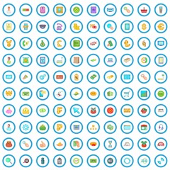 100 payment icons set in cartoon style for any design vector illustration