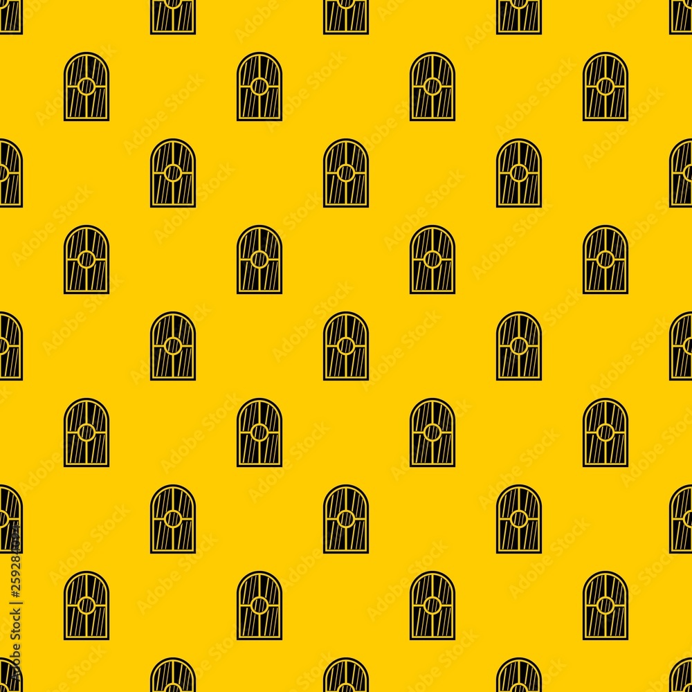Poster arched window pattern seamless vector repeat geometric yellow for any design