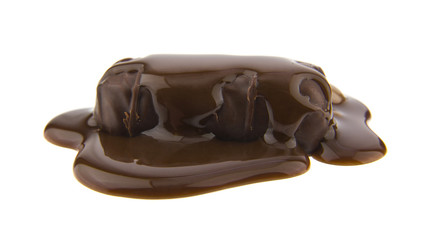 chocolate candy covered with chocolate isolated on white background