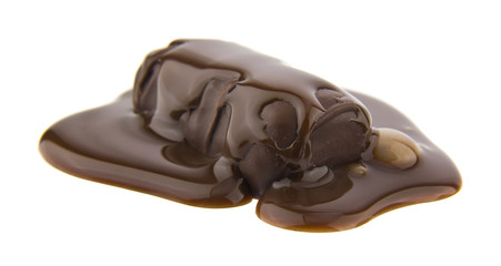 chocolate candy covered with chocolate isolated on white background