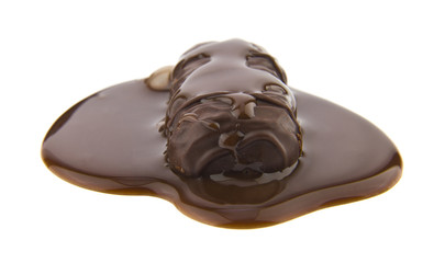 chocolate candy covered with chocolate isolated on white background