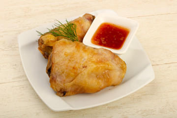 Baked chicken leg