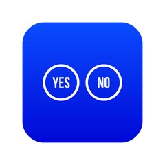 Selection buttons yes and no icon digital blue for any design isolated on white vector illustration