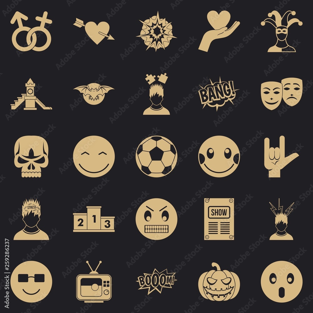 Poster soulful icons set. simple set of 25 soulful vector icons for web for any design