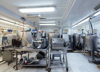 Equipment for the production of milk and dairy products at a dairy plant