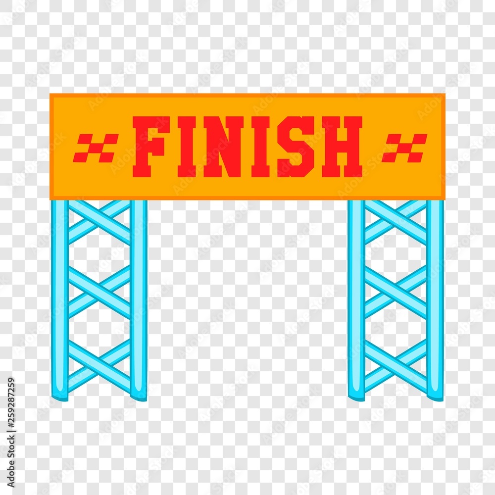 Poster finish race gate icon in cartoon style isolated on background for any web design