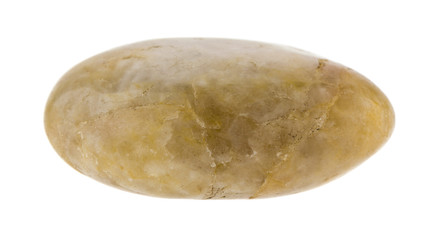 Fototapeta na wymiar smooth polished stone isolated on white background close up