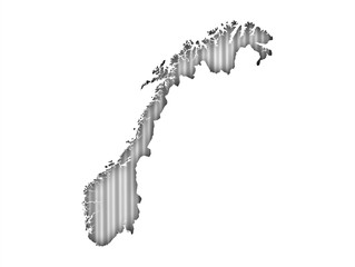 Karte von Norwegen auf Wellblech