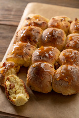 Sweet buns with raisins