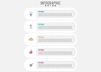 Business infographic labels template with 5 options.Creative concept for infographic..