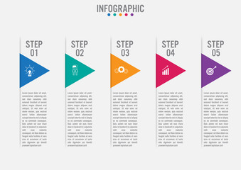 Business infographic labels template with 5 options.Creative concept for infographic..