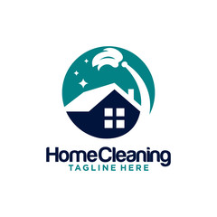 Fototapeta premium House Cleaning Logo Designs Template