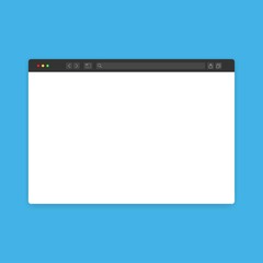 Browser window. Web interface mockup website mockup website flat blank frame tab page elements on dark blue background
