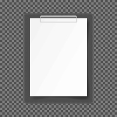 Folder with a white sheet of paper on a dark background