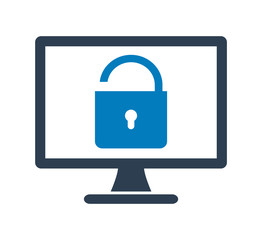 Insecure computer protection icon. Flat style vector EPS.