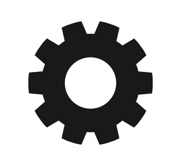 Settings Icon with Gear Symbol. Flat style vector EPS.