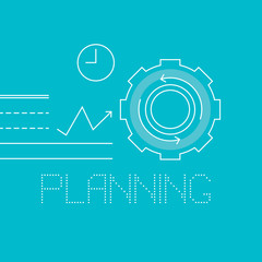 Management. Planning icons. Business backgrounds. Vector illustration. Template for banner, flyer.