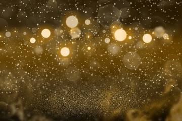 Fototapeta na wymiar orange cute shining glitter lights defocused bokeh abstract background with sparks fly, celebratory mockup texture with blank space for your content