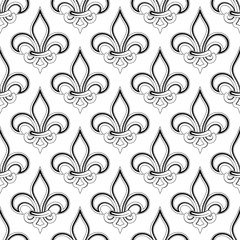 Fleur De Lis Seamless Pattern, Fleur-De-Lys Or Flower-De-Luce, The Decorative Stylized Lily