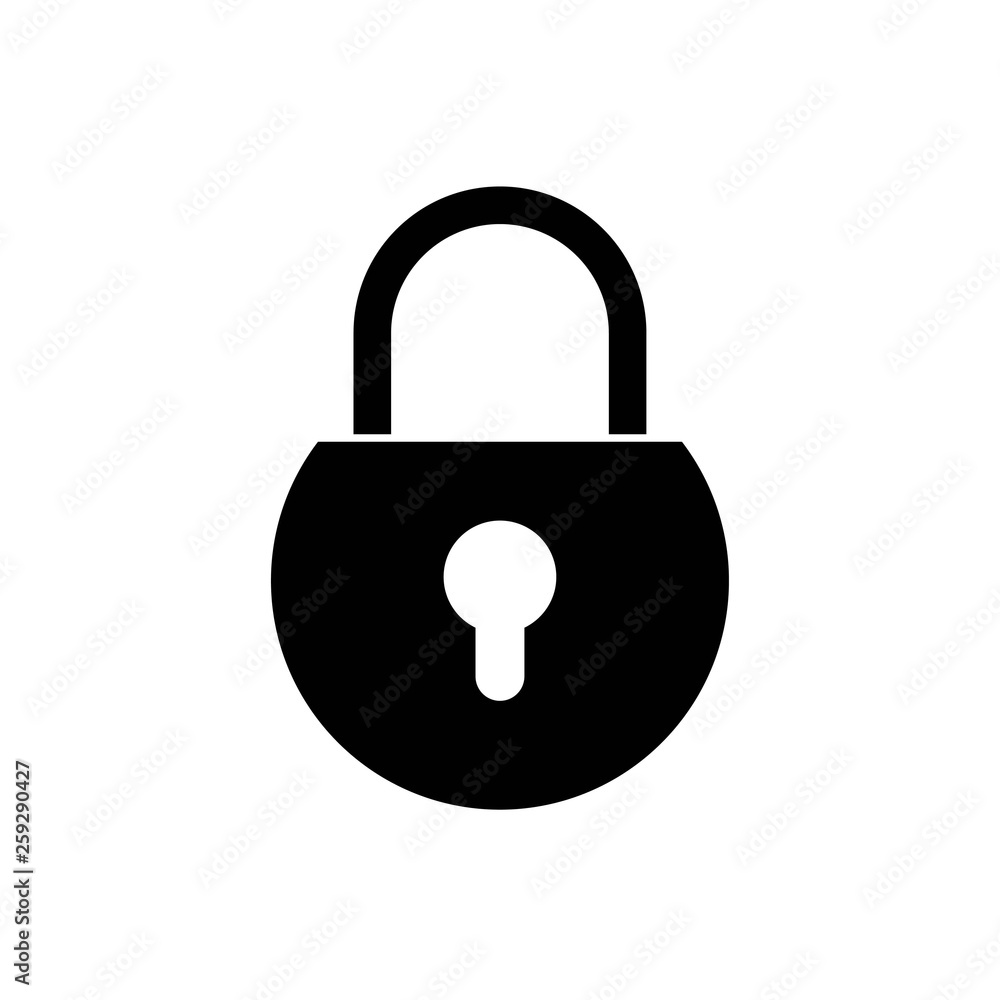 Fototapete Lock icon vector. Encryption icon. Lock Icon in trendy flat style isolated. Security symbol on a white background