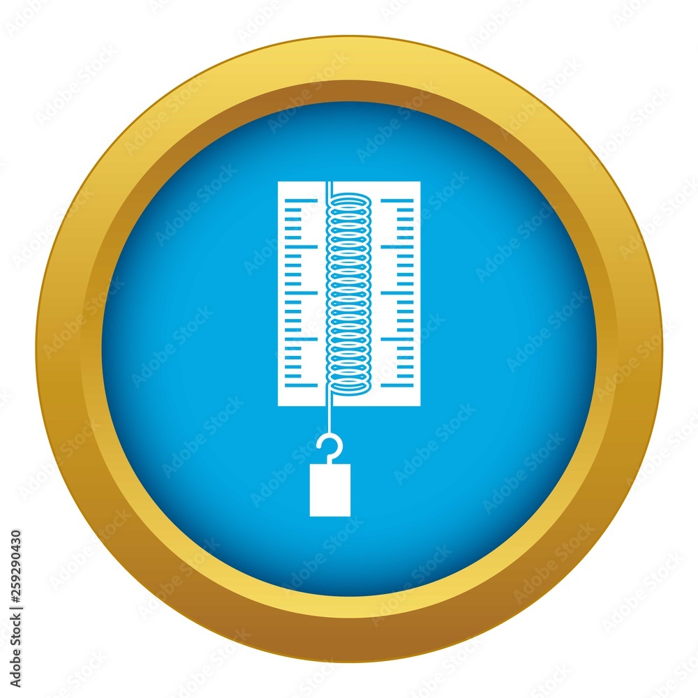 Aufkleber physics dynamometer for laboratory work icon blue vector isolated on white background for any design