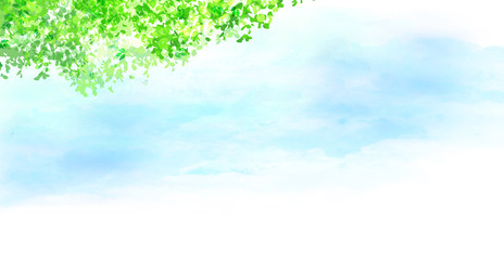 新緑と空（水彩タッチの背景） © imagefuji