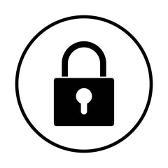 Lock icon vector. Encryption icon. Lock Icon in trendy flat style isolated. Security symbol in the black circle