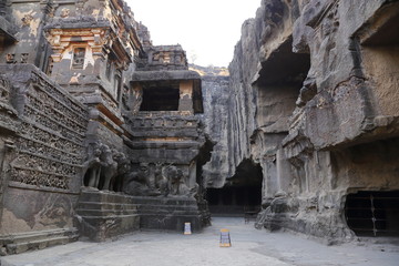 Temple of Ellora caves, the rock-cut temples, AURANGABAD, MAHARASHTRA in central India 