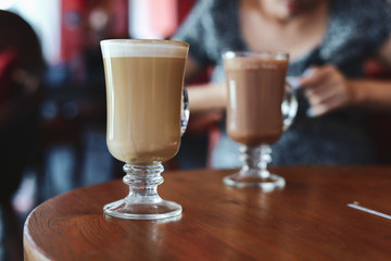 iced coffee frappe of cold drink in cafe