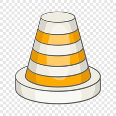 Traffic cone icon in cartoon style isolated on background for any web design 