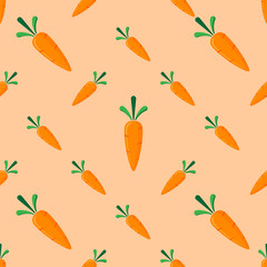 Carrot Icon Seamless Pattern, Food Icon, Vegetable Icon