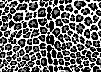 Monochrome Leopard pattern design. Seamless Leopard print pattern design, vector illustration background. Fur animal skin design illustration for web, fashion, textile, print, and surface design