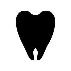 tooth icon. vector silhouette illustration on a white background.