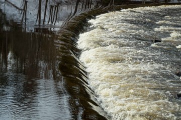 Dam and threshold on the river Jokelanjoki, Kouvola, Finland
