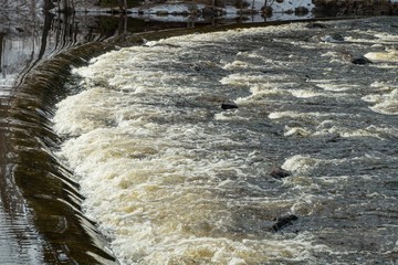 Dam and threshold on the river Jokelanjoki, Kouvola, Finland