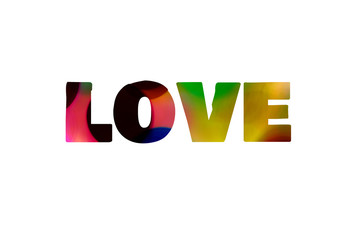 love word on white background