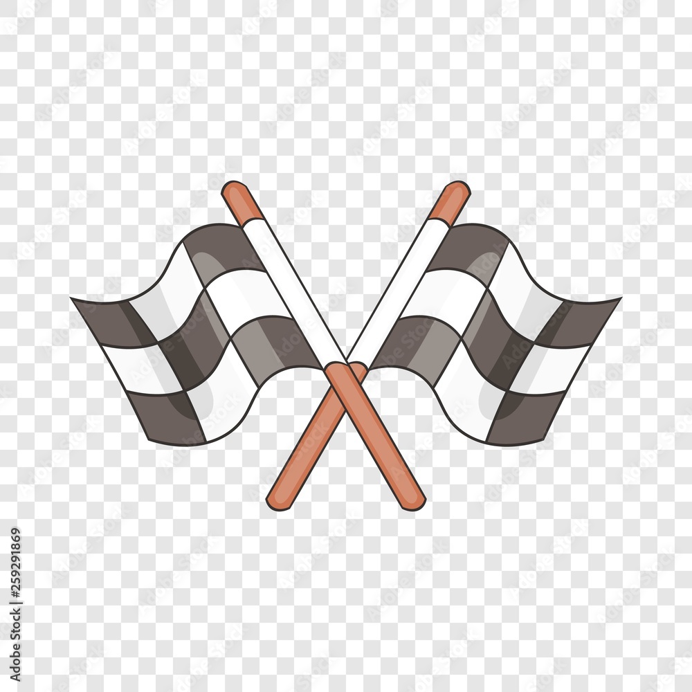 Poster racing flags icon in cartoon style isolated on background for any web design